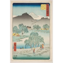 Japanese Print "No. 36, Goyu: Motono Plain and Motozaka Pass (Goyū, Motonogahara Motozaka goe)" by Utagawa Hiroshige, 歌川広重 (Utagawa Hiroshige I 歌川 広重)