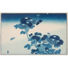 Japanese Print "Kiku Ni Chocho" by Kikugawa Eizan, 菊川英山 (Kikukawa Eizan 菊川 英山)