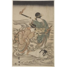 Japanese Print "Watching the Awabi-Shell Diver" by Utagawa Toyokuni I, 歌川豊国 (Utagawa Toyokuni I 歌川 豊国)