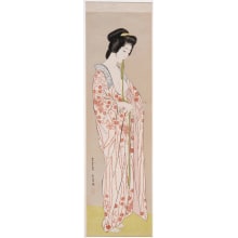 Japanese Print "The Model Tsuru Nakatani Tying the Sash of Her Inner Robe" by Hashiguchi Goyo, 橋口五葉 (Hashiguchi Goyo)