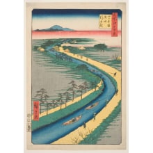 Japanese Print "Towboats along the Yotsugidōri Canal (Yotsugidōri yōsui hikifune)" by Utagawa Hiroshige, 歌川広重 (Utagawa Hiroshige I 歌川 広重)