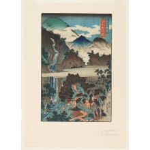 Japanese Print "Nunobiki Falls at Jakkō Shrine (Jakkō Nonobiki no taki)" by Keisai Eisen, 渓斉英泉 (Keisai Eisen 渓斉 英泉)