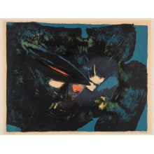 Japanese Print "Black Flower" by Yoshihara Hideo