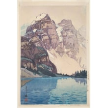 Japanese Print "Moraine Lake (Canadian Rockies)" by Yoshida Hiroshi, 吉田博 (Yoshida, Hiroshi)