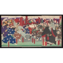 Japanese Print "Burning incense at Daitoku Temple in Murasakino" by Tsukioka Yoshitoshi, 月岡芳年 (Tsukioka Yoshitoshi 月岡 芳年)