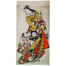 Japanese Print "Courtesan Holding a Finger Puppet and Teasing her Attendant" by Torii Kiyomasu I, 鳥居清倍 (Torii Kiyomasu)