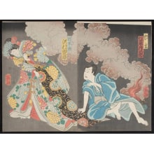 Japanese Print "Sogen and Sakurahime" by Tsukioka Yoshitoshi, 月岡芳年 (Tsukioka Yoshitoshi 月岡 芳年)