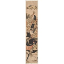 Japanese Print "Tomoe Gozen Fighting off Wada no Yoshimori" by Tamagawa Shucho, 玉川舟調 (Tamagawa Shūchō 玉川 舟調)