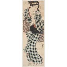 Japanese Print "A Woman Returning from a Public Bathhouse" by Keisai Eisen, 渓斉英泉 (Ikeda Eisen)