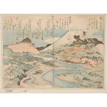 Japanese Print "Mount Fuji Seen From The Fuji River" by Totoya Hokkei, 魚屋北渓 (Totoya Hokkei)