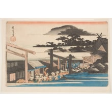 Japanese Print "The Precinct of the Shimnei Shinto Shrine in the Shaba District of Edo" by Utagawa Hiroshige, 歌川広重 (Utagawa Hiroshige I 歌川 広重)