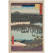 Japanese Print "No. 1, Nihonbashi: View of Dawn Clouds (Nihonbashi, Shinonome no kei)" by Utagawa Hiroshige, 歌川広重 (Utagawa Hiroshige I 歌川 広重)