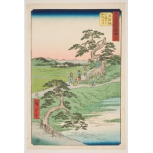 Japanese Print "Chiryū: The Former Site of the Irises at Yatsuhashi Village" by Utagawa Hiroshige, 歌川広重 (Utagawa Hiroshige I 歌川 広重)