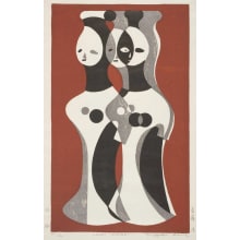 Japanese Print "Clay Image (Haniwa)" by SAITO Kiyoshi
