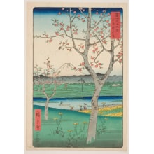 Japanese Print "The Outskirts of Koshigaya in Musashi Province (Musashi Koshigaya zai)" by Utagawa Hiroshige, 歌川広重 (Utagawa Hiroshige I 歌川 広重)
