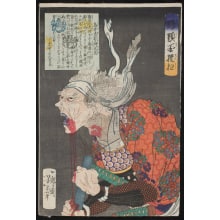 Japanischer Druck "Torii Hikoemon Mototada" von Tsukioka Yoshitoshi, 月岡芳年 (Tsukioka Yoshitoshi 月岡 芳年)