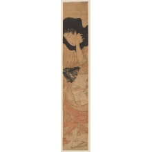 Kitagawa Utamaro, 喜多川歌麿 (Kitagawa Utamaro I 喜多川 歌麿)创作的日本版画《The Black Zukin》