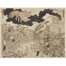 Katsushika Hokusai, 葛飾北斎 (Katsushika Hokusai 葛飾 北斎)创作的日本版画《Hanzokuy-O Kiubi No Kitsune》