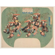 Utagawa Hiroshige, 歌川広重 (Utagawa Hiroshige I 歌川 広重)创作的日本版画《The Festival of Kishiu》
