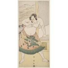 Katsukawa Shun'ei, 勝川春英 (Katsukawa Shunei)创作的日本版画《Ichikawa Omezo I as the Wrestler Ikazuchi Tsuru-Ho-Suke》