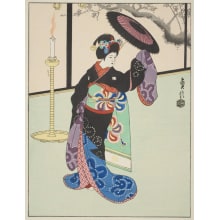 Hasegawa Sadanobu III, 代長谷川貞信〈3〉 (Hasegawa Sadanobu III)创作的日本版画《Dancing Girl》