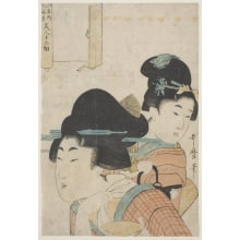 Kitagawa Utamaro, 喜多川歌麿 (Kitagawa Utamaro I 喜多川 歌麿)创作的日本版画《A Geisha And Her Servant》