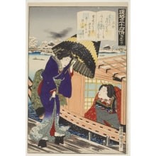 Toyohara Kunichika, 豊原国周 (Toyohara Kunichika 豊原 国周)创作的日本版画《Unkifune》