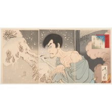 Tsukioka Yoshitoshi, 月岡芳年 (Tsukioka Yoshitoshi 月岡 芳年)创作的日本版画《Snow》