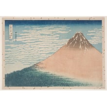 Katsushika Hokusai, 葛飾北斎 (Katsushika Hokusai 葛飾 北斎)による浮世絵「South Wind, Clear Sky (Gaifū kaisei), also known as Red Fuji」
