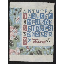 Japanese Print "June, 1975 – Hydrangea by a Pond" by Keisuke Serizawa