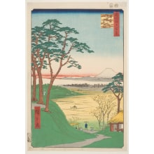 Estampe japonaise "Old Man's Tea Shop at Meguro (Meguro Jijigachaya)" par Utagawa Hiroshige, 歌川広重 (Utagawa Hiroshige I 歌川 広重)