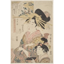 Japanese Print "Yoso-Oi Of Matsuba-Ya" by Kitagawa Utamaro II 二代 喜多川 歌麿