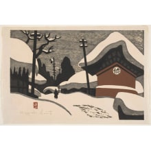 Japanischer Druck "Untitled ( Winter in Aizu - Night )" von SAITO Kiyoshi
