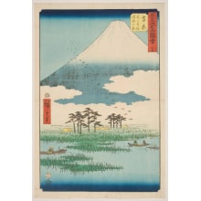 Japanese Print "Yoshiwara: The Fuji Swamp and Narushima Field" by Utagawa Hiroshige, 歌川広重 (Utagawa Hiroshige I 歌川 広重)