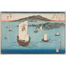 Estampe japonaise "Clear Weather With A Mountain Breeze At Awazu" par Utagawa Fusatane, 歌川房種 (Isshosai Fusatane)