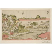 Estampe japonaise "Sets No Sekisho Ni Ishiyama No Shugetsu" par Kitao Masayoshi, 北尾政美 (Kitao MASAYOSHI)