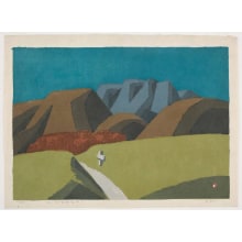 Estampe japonaise "Sunlit Plateau (Nikko kogen)" par Azechi Umetaro (Umetaro Azechi)