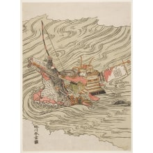 Estampe japonaise "Sasaki Shiro Takatsuna on Iketsuki" par Katsukawa Shunsho, 勝川春章 (Katsukawa Shunshō 勝川 春章)