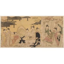 Hosoda Eishi, 細田栄之 (Eishi, Hosoda)创作的日本版画《The Maple Fete》