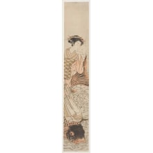 Estampe japonaise "A Courtesan as the Chinese Taoist Sage K'in Kao (Kinko)" par Kitao Shigemasa, 北尾重政 (Kitao Shigemasa 北尾 重政)