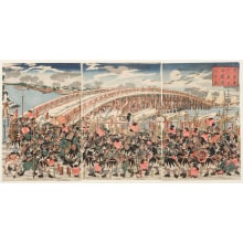 Utagawa Kuniyoshi, 歌川国芳 (Utagawa Kuniyoshi 歌川 国芳)による浮世絵「Eleventh Act of the "Chushingura": The Loyal Retainers Assemble at Ryogoku Bridge」