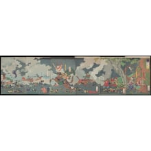 Japanese Print "The Great Battle of Sekigahara (Sekigahara daigassen no zu)" by Tsukioka Yoshitoshi, 月岡芳年 (Tsukioka Yoshitoshi 月岡 芳年)