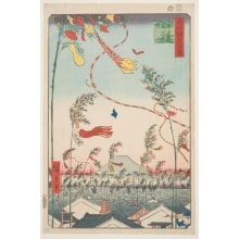 Japanese Print "The City Flourishing, Tanabata Festival (Shichū han'ei Tanabata Matsuri)" by Utagawa Hiroshige, 歌川広重 (Utagawa Hiroshige I 歌川 広重)