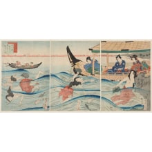 Japanese Print "Women Divers for Shells of the Awabi at Ise" by Utagawa Kunisada, 歌川国貞 (Utagawa Kunisada I 歌川 国貞)