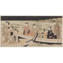 Estampe japonaise "Boating Parties on Edo Bay at Night" par Utagawa Toyokuni I, 歌川豊国 (Utagawa Toyokuni I 歌川 豊国)