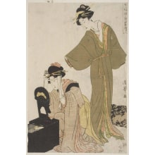 Estampe japonaise "Dressing Her Hair" par Torii Kiyomine, 二代目鳥居清満 (Torii Kiyomine)