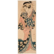 Estampe japonaise "Courtesan Holding a Love-Letter" par Kikugawa Eizan, 菊川英山 (Kikukawa Eizan 菊川 英山)