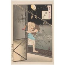 Estampe japonaise "Moon at the Lonley House" par Tsukioka Yoshitoshi, 月岡芳年 (Tsukioka Yoshitoshi 月岡 芳年)