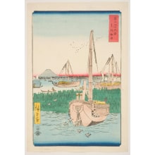Japanese Print "The Sea at Tsukuda in the Eastern Capital (Tōto Tsukuda oki)" by Utagawa Hiroshige, 歌川広重 (Utagawa Hiroshige I 歌川 広重)