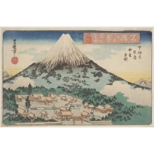 Japanese Print "Lingering Snow on Mount Fuji" by Utagawa Toyoshige, 歌川豊重 (Utagawa Toyokuni II 二代 歌川 豊国)